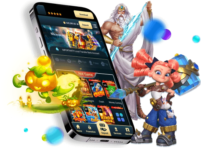 Màn hình điện thoại hiển thị trò chơi casino trực tuyến hoặc máy đánh bạc trên Sbotop APK