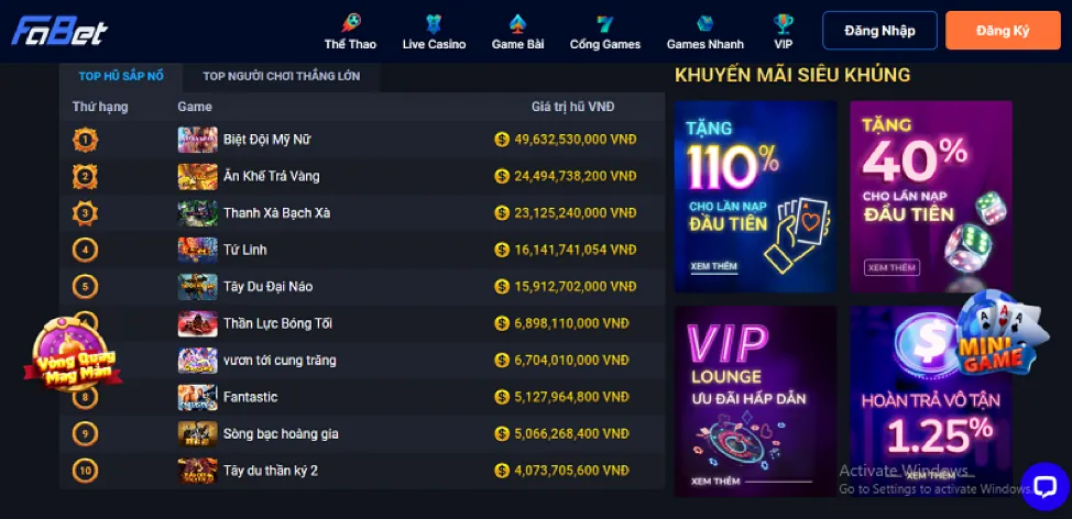 Khuyến mãi và ưu đãi Sbotop APK